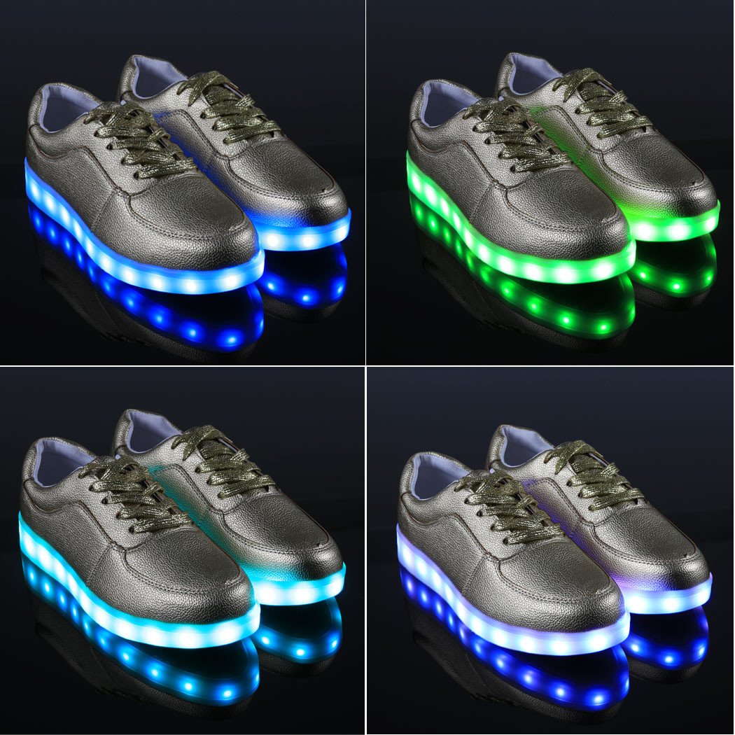 Unisex Cool LED Light Lace Up Luminous  Flat Sneaker Shoes - Meet Yours Fashion - 6