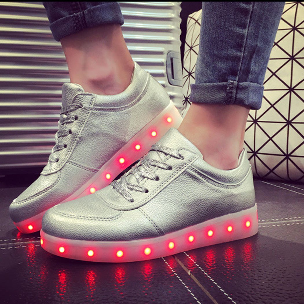 Unisex Cool LED Light Lace Up Luminous  Flat Sneaker Shoes - Meet Yours Fashion - 7
