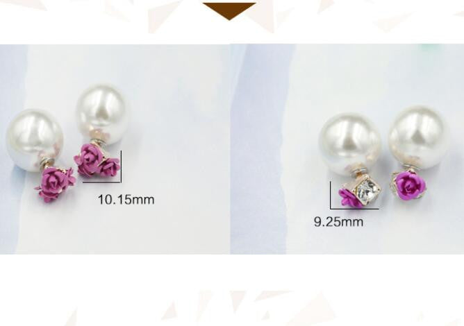 Sweet Roses Flowers Diamond Stud Earrings
