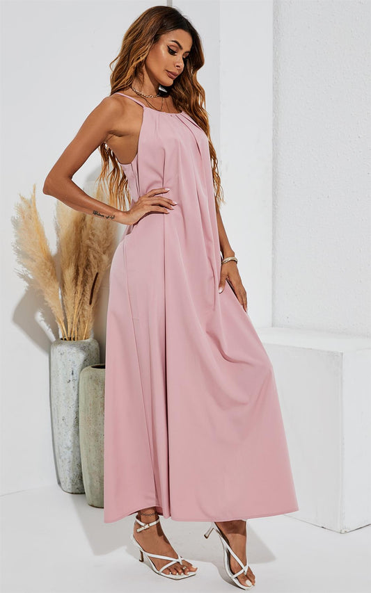 Cold Shoulder Maxi Dress In Pink