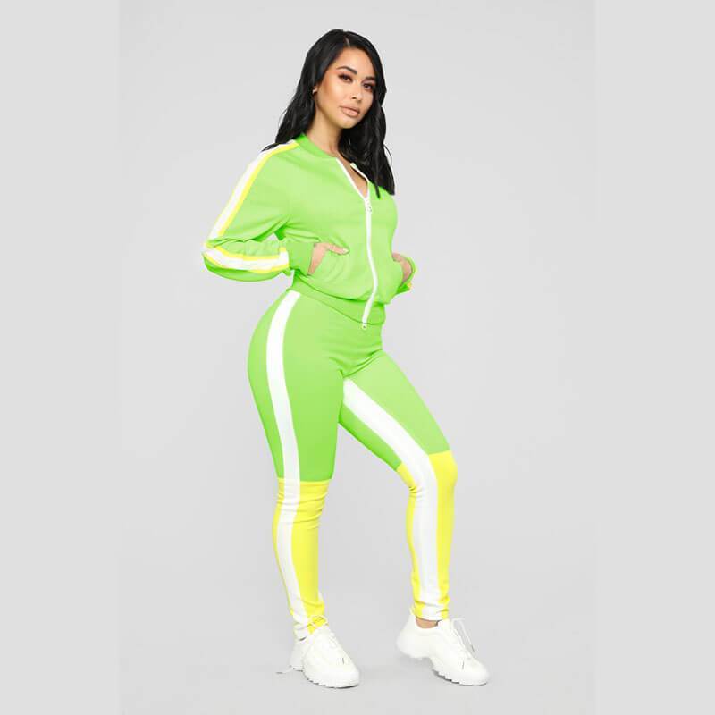 Neon Green Long Skinny Pants Set