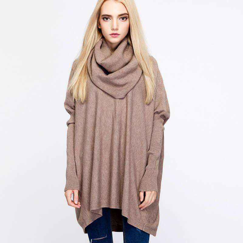 Loose Turtleneck Batwing Sweater