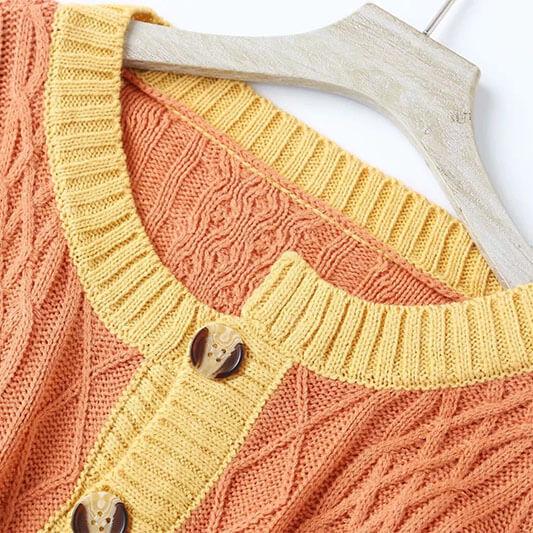 Colorblock Argil Knit Cardigan Sweater