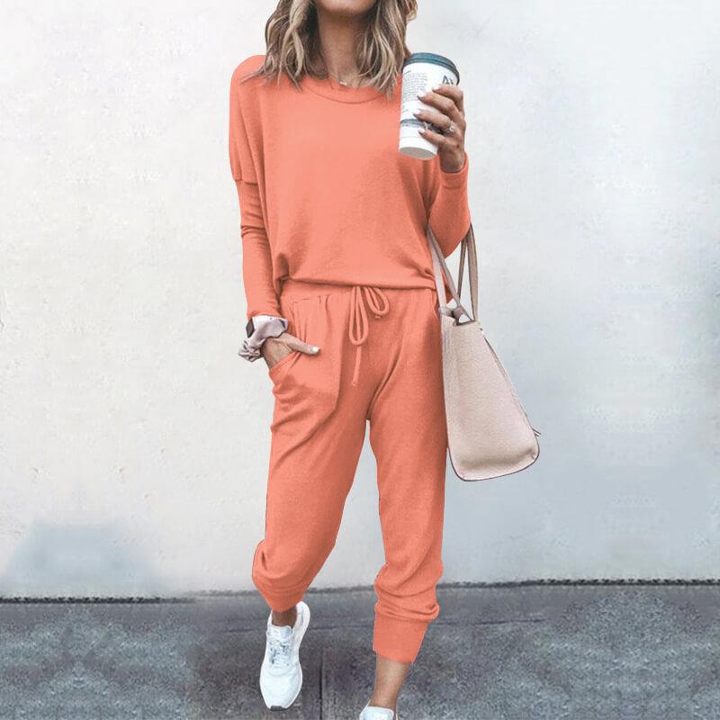 Long Sleeves Blouse Long Loose Pants Set