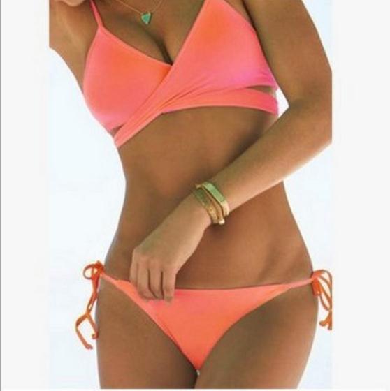 Cross Wrap Strappy Spaghetti Strap Bikini Set Swimwear - Meet Yours Fashion - 5