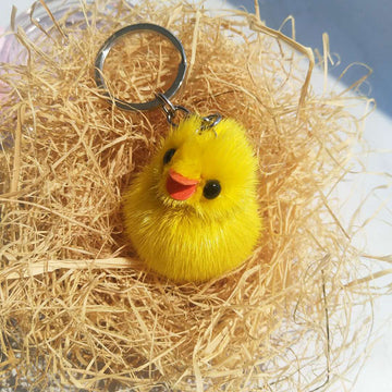 Super Cute Weasel Fur Duckling Pendant for Bags and Phones Accessory