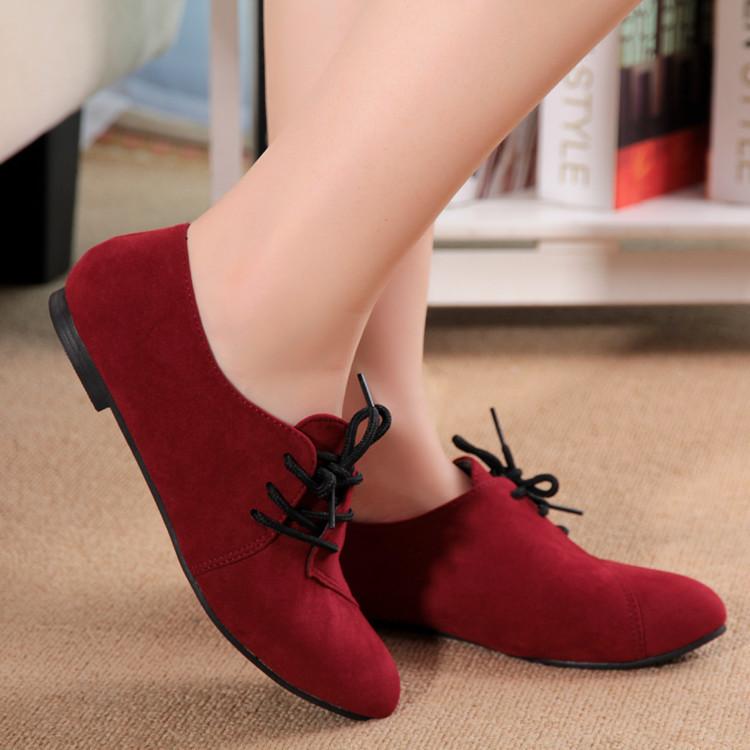 Solid Color Round Toe Lace Up Flat Short Boot Shoes