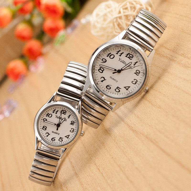 Classic Couple Elastic Strap Watch