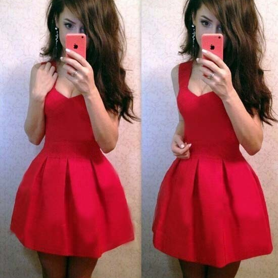 Sleeveless Pure Color A-line Short Dress - Meet Yours Fashion - 3
