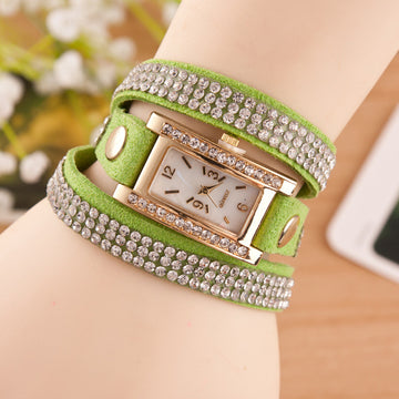 Square Dial Crystal Fashion Watch