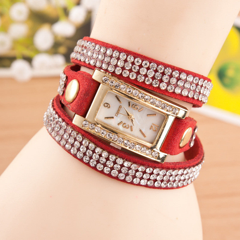 Square Dial Crystal Fashion Watch