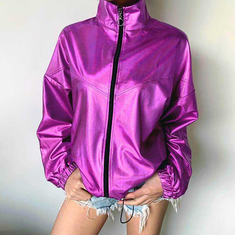 Reflective Stand Collar Jacket
