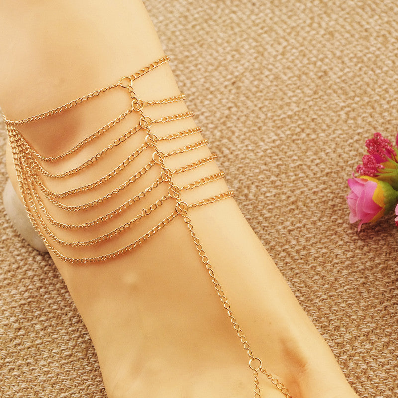 Sexy Multilayers Tassel Chain Ankles