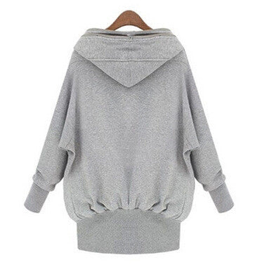Asymmetric Double Zipper Large Hooded Solid Color Hoodie - May Your Fashion - 5