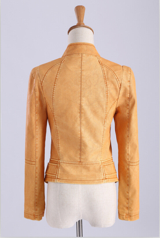 Zipper Pockets Lapel Crop Slim Jacket - May Your Fashion - 7