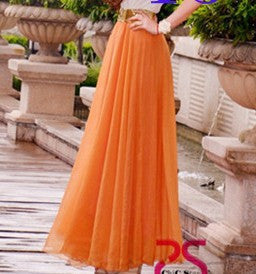 Bohemian Flared Pleated Pure Color Slim Floor Maxi Skirt - May Your Fashion - 7