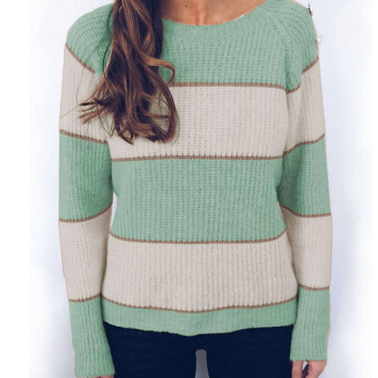 Crewneck Colorblock Knit Sweater