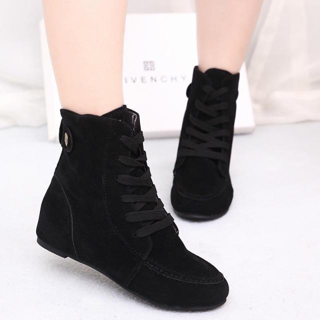 Fashion Winter Suede Increased Flat Martin Boots