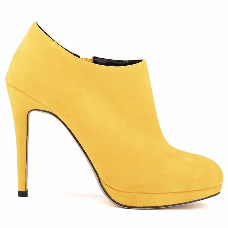Suede High-End Round Head Zipper Ankle Boots