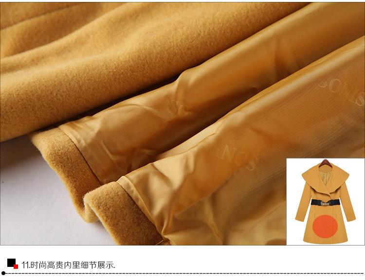 Lapel Collar Slim Long Wool Coat - Meet Yours Fashion - 6