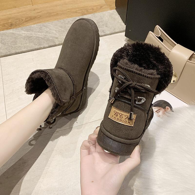 Snow Low Heel Round Toe Warm Boots