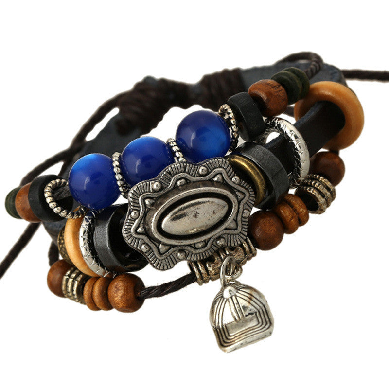 Hat Leather Beaded Bracelet