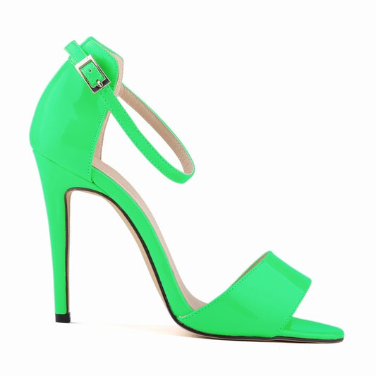 Summer High Heel Open Toe Mature Patent Leather Women's Sandals-1