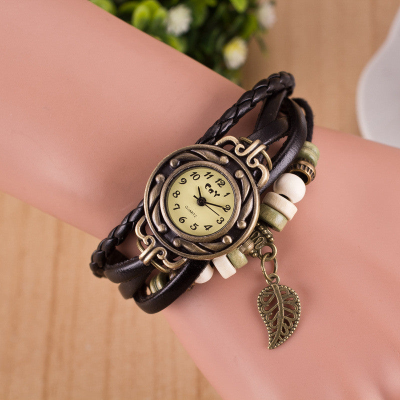 Hollow Out Leaf Multilayer Watch