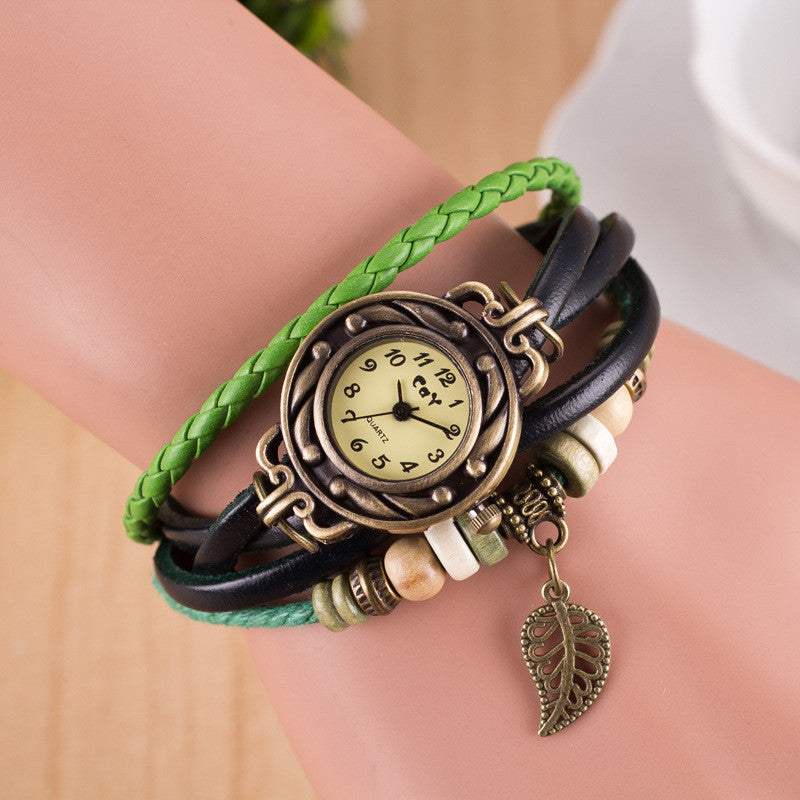 Hollow Out Leaf Multilayer Watch