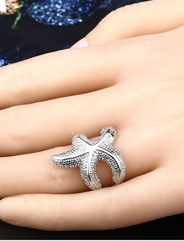 Fashion big starfish ring
