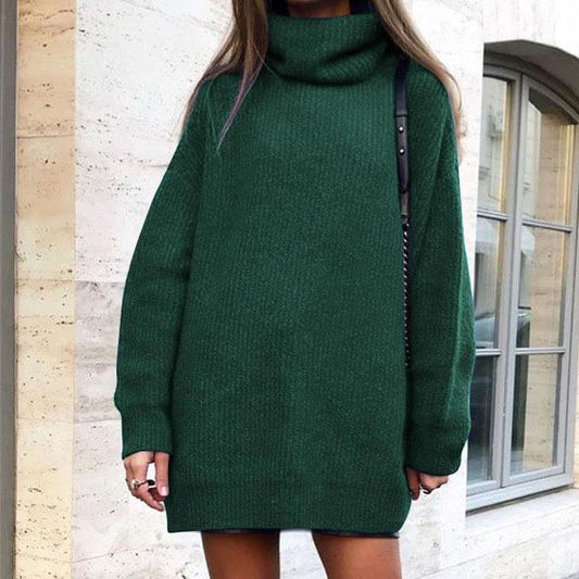 Turtleneck Pure Color Knit Sweater