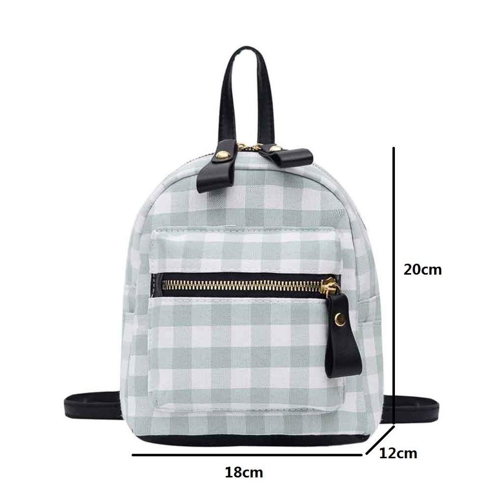 Plaid Mini Rucksack Female Travel Laptop Backpack Book Schoolbags School Backpack Casual Rucksack Women Bag