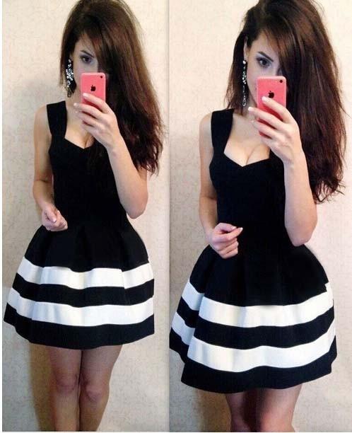 Sleeveless Pure Color A-line Short Dress - Meet Yours Fashion - 6