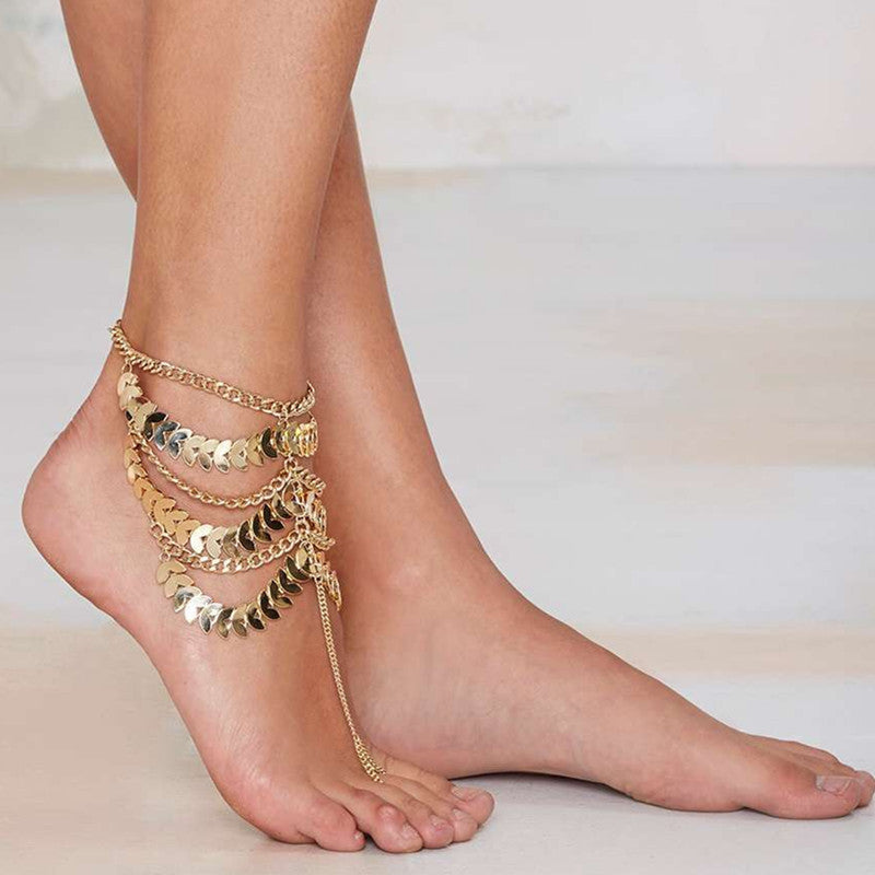 Exaggerate Multilayer Tassels Anklet