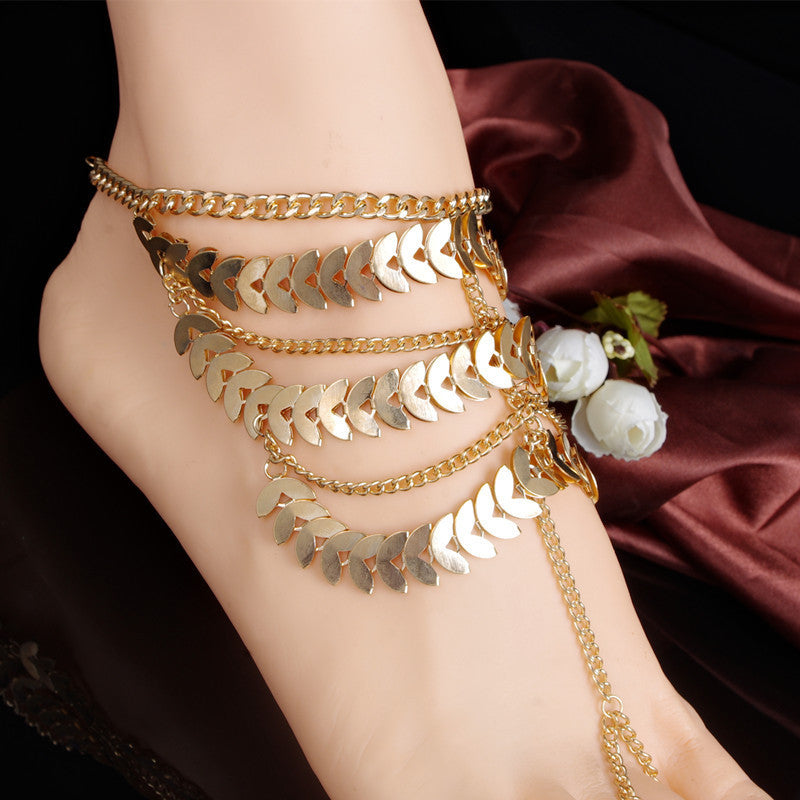 Exaggerate Multilayer Tassels Anklet
