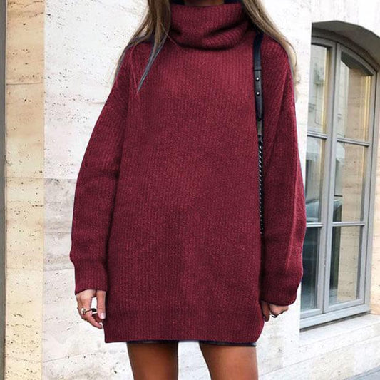 Turtleneck Pure Color Knit Sweater