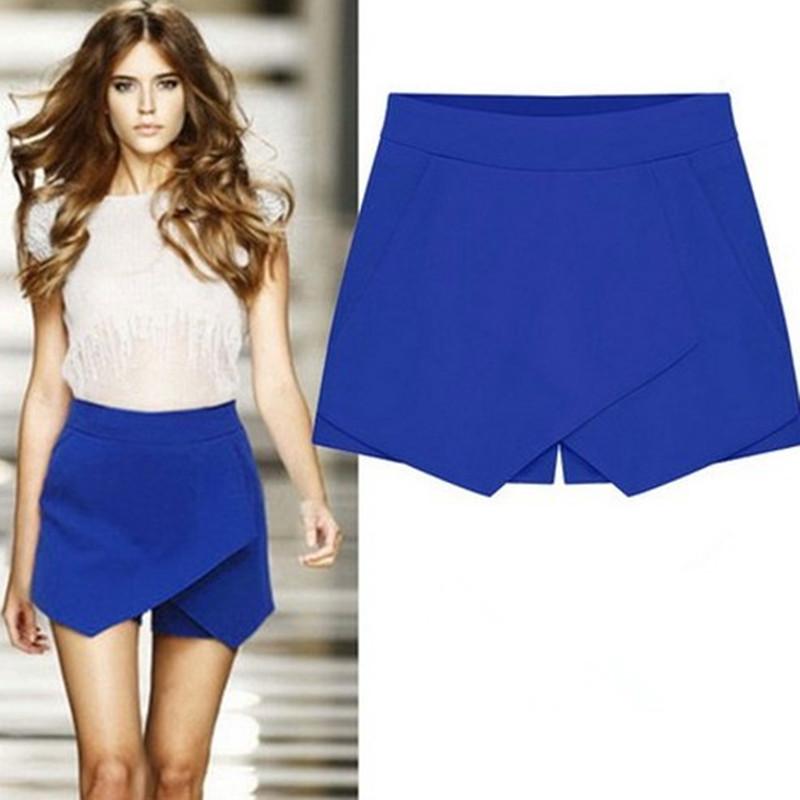 Cross Over High Waist Pure Color Shorts - Meet Yours Fashion - 1