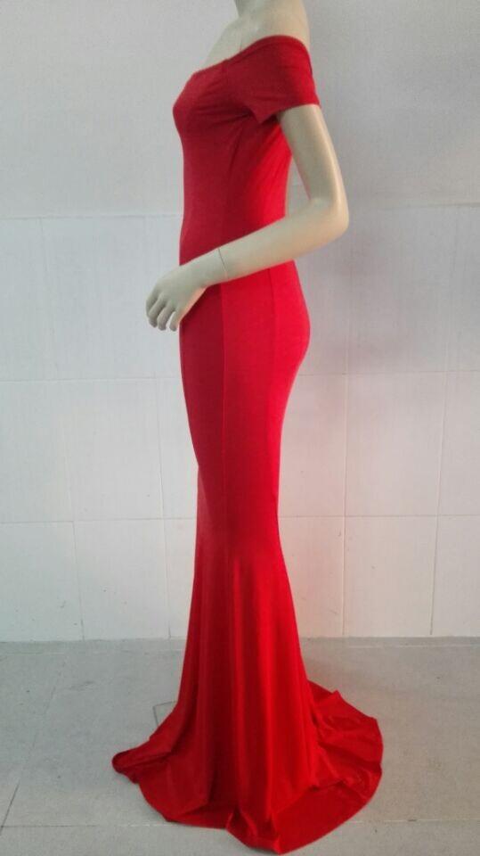 Sexy Off Shoulder Red Mermaid Long Party Floor Length Dress - MeetYoursFashion - 3