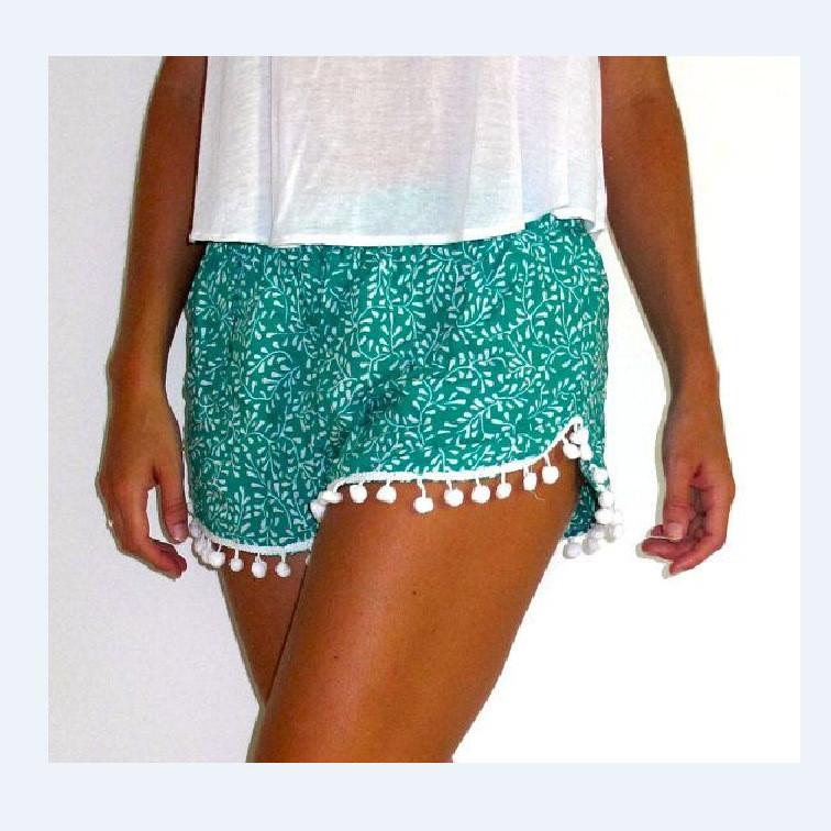 Flower Print Balls Elastic Beach Hot Shorts - Meet Yours Fashion - 3
