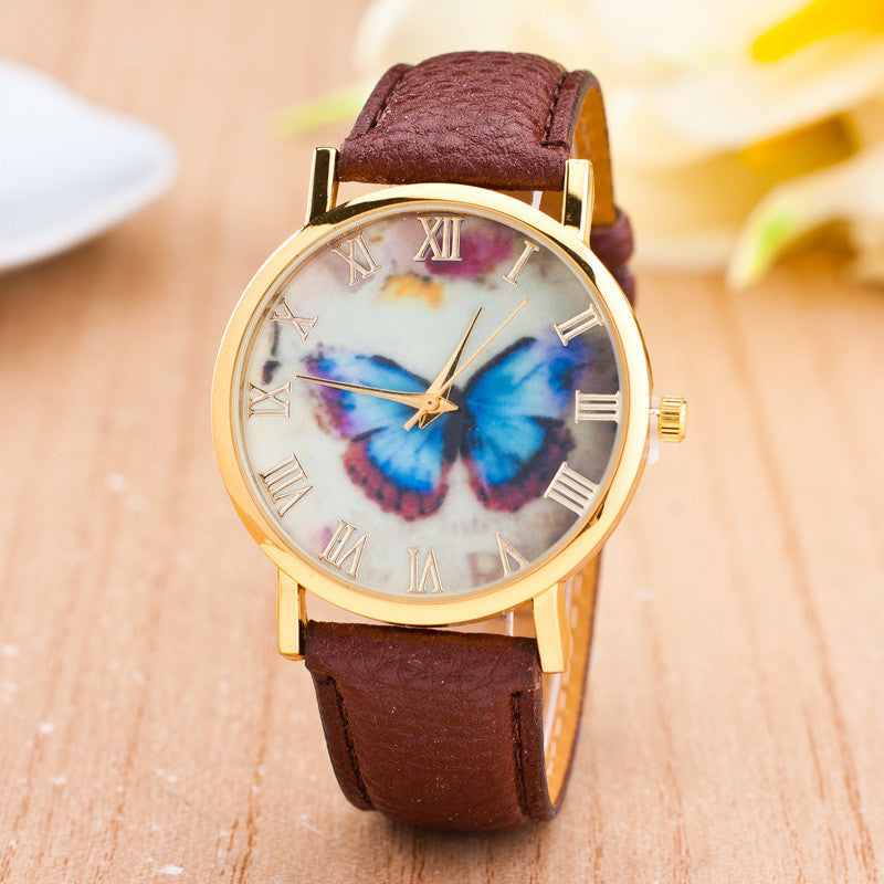 Romantic Butterfly Print Watch