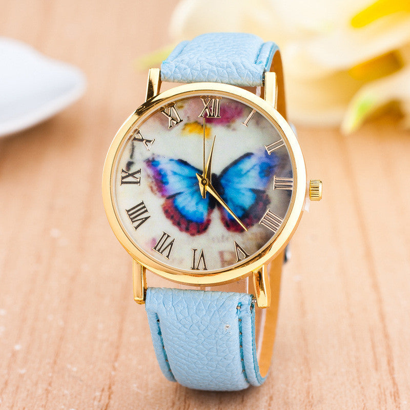 Romantic Butterfly Print Watch