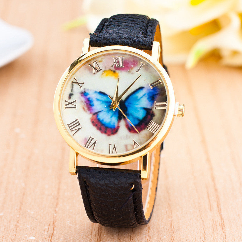 Romantic Butterfly Print Watch