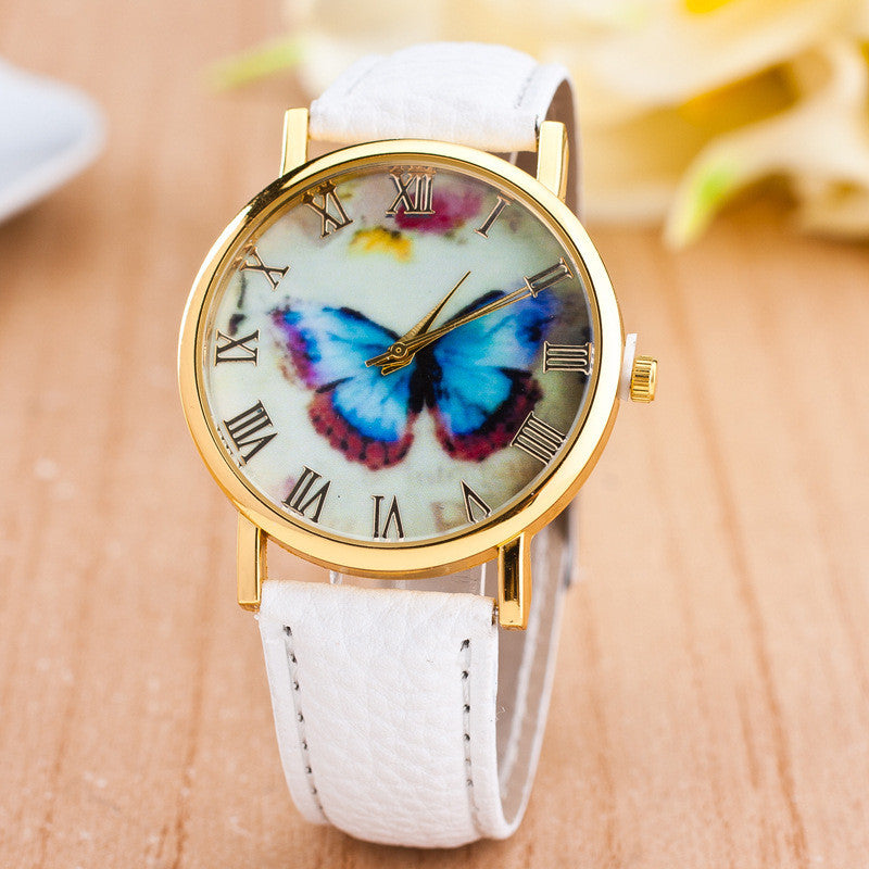 Romantic Butterfly Print Watch