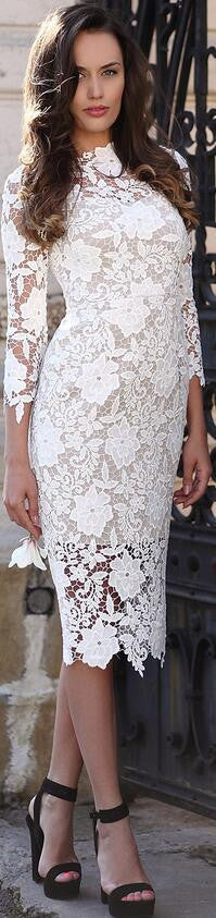 Gorgeous White Lace Bodycon Dress