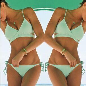 Cross Wrap Strappy Spaghetti Strap Bikini Set Swimwear - Meet Yours Fashion - 1