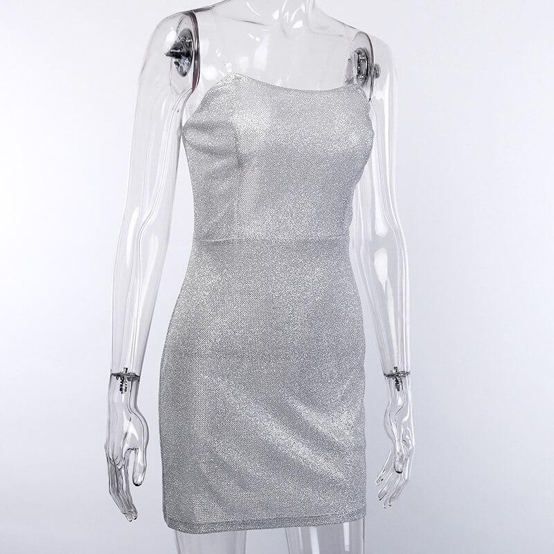 Silver Tube Bodycon Short Dress