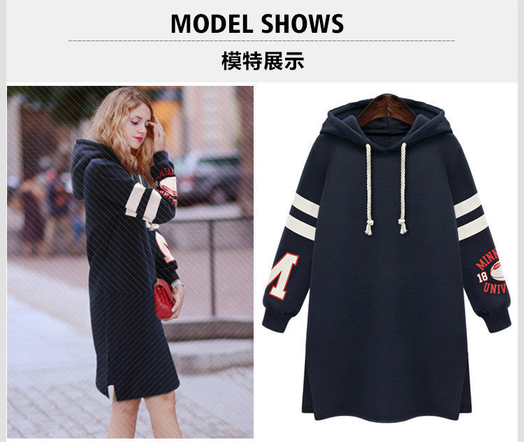 Long Slim Pullover Hooded Print Hoodie - May Your Fashion - 4