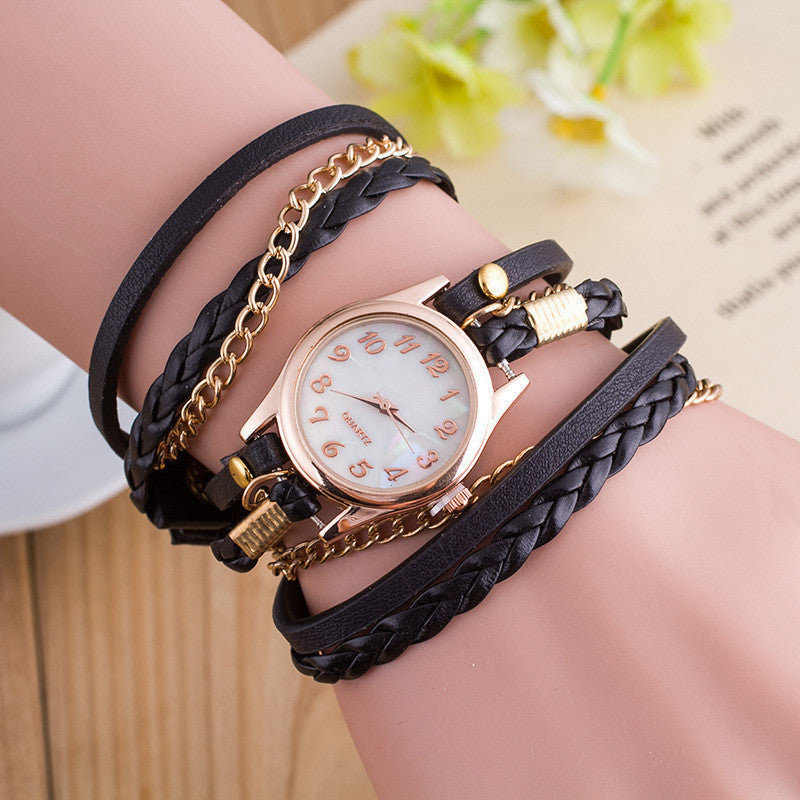 Bright Color Multilayer Woven Watch