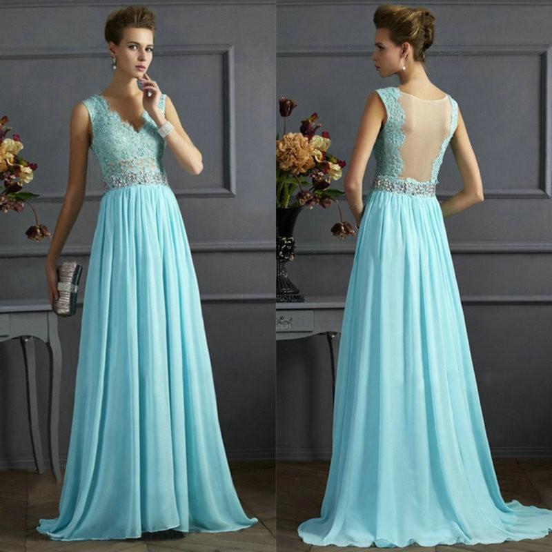 Pure Color Splicing Sleeveless Long Party Dress - Meet Yours Fashion - 1