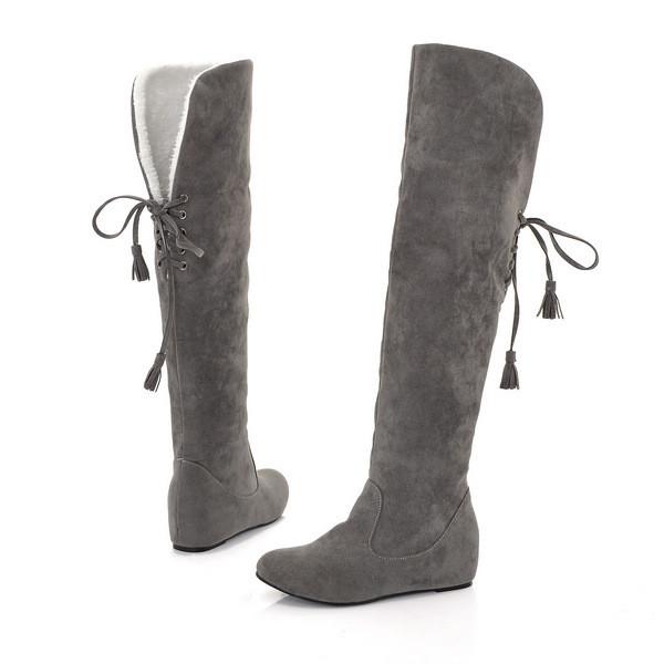 Classical Flat Thick Fur Snow Knee-High Increased Boots